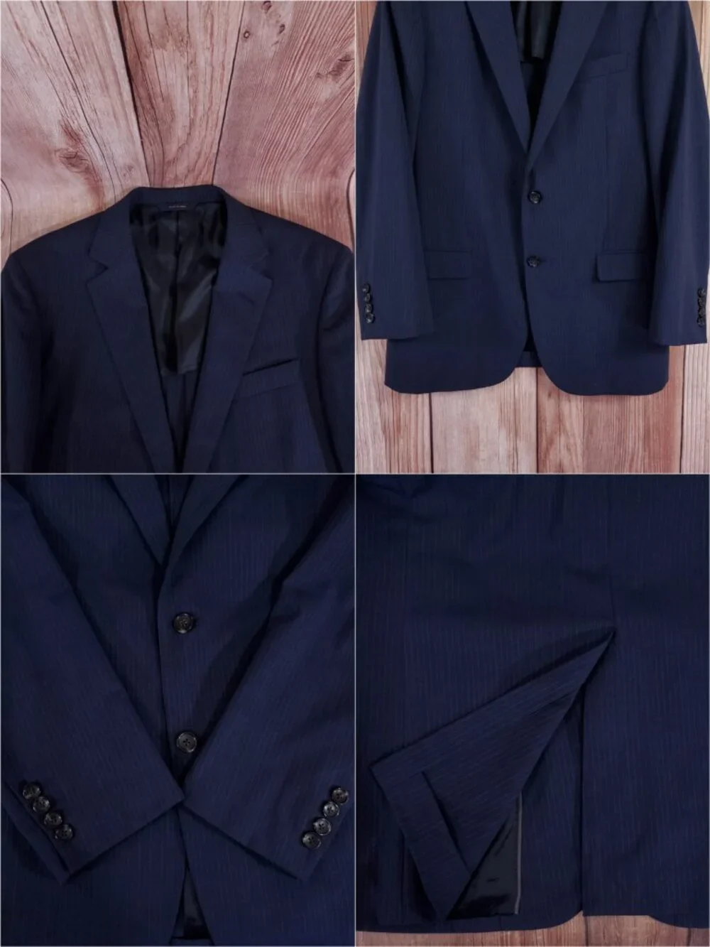 Brooks Brothers Fitzgerald BrooksCool Blazer Mens 40R Pinstripe Navy Full Canvas